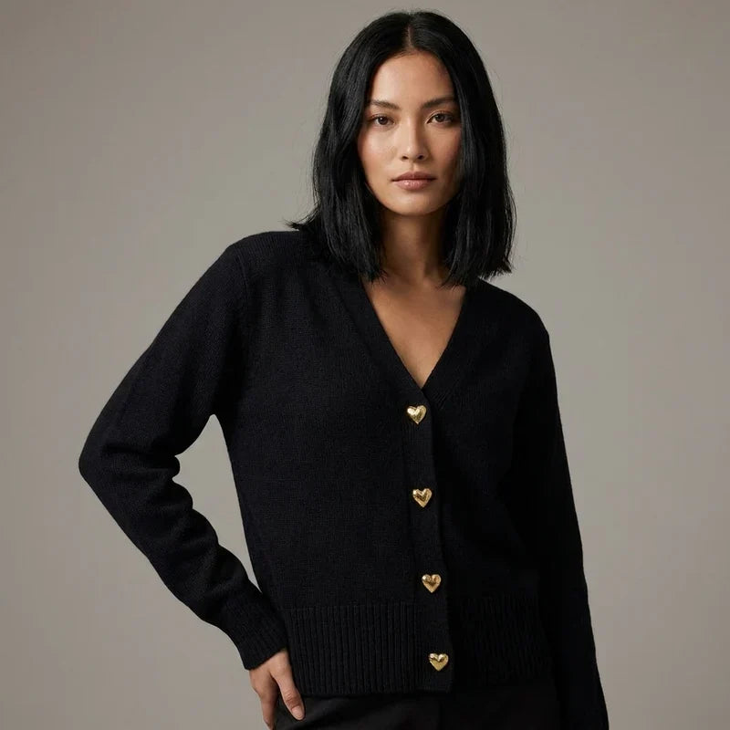 Gebreid vest zwart staand Lauren