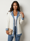 Gebreide blazer wit vooraanzicht Fleur
