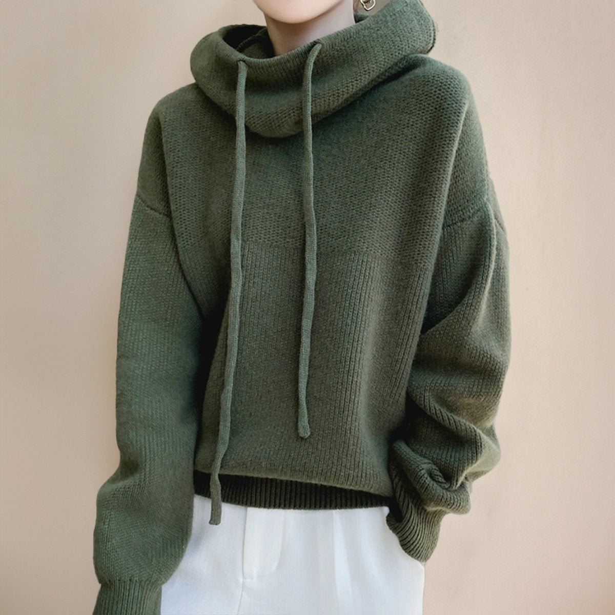 Gebreide hoodie detail 1 Josje