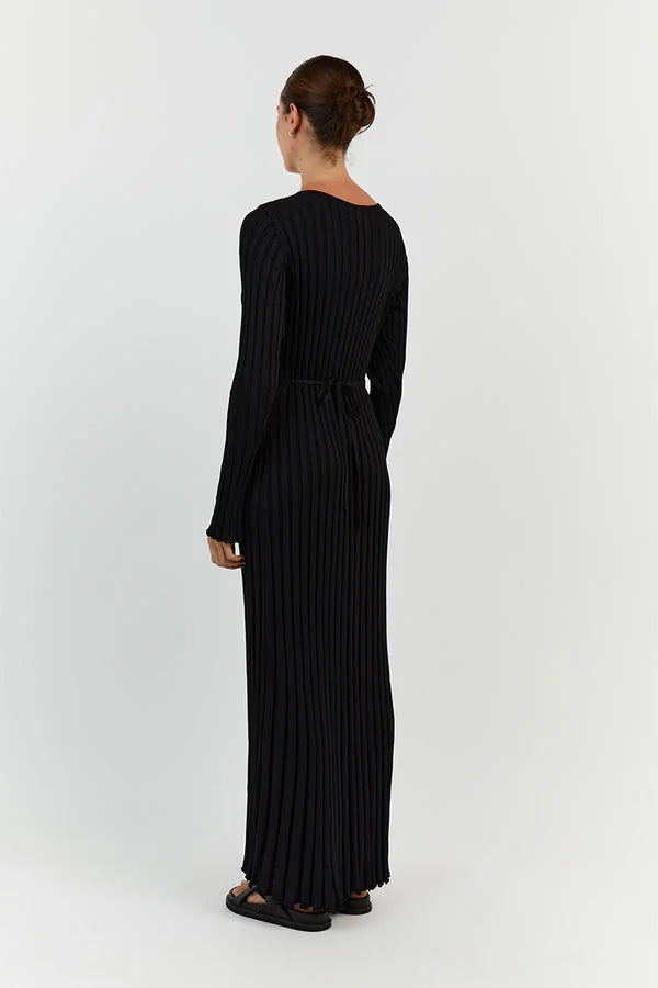Gebreide midi jurk detail 8 Rina