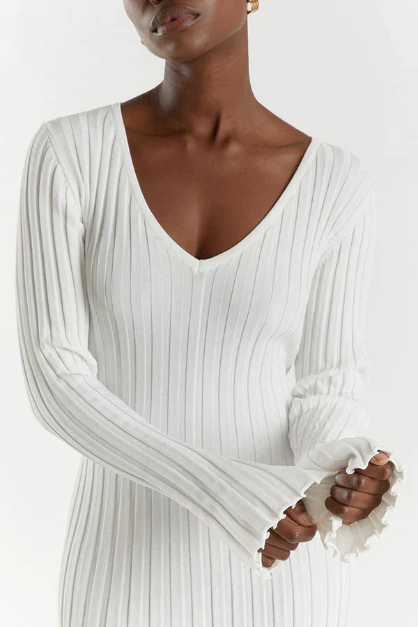 Gebreide midi jurk detail 11 Rina