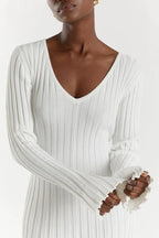 Gebreide midi jurk detail 11 Rina