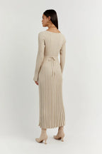 Gebreide midi jurk detail 3 Rina