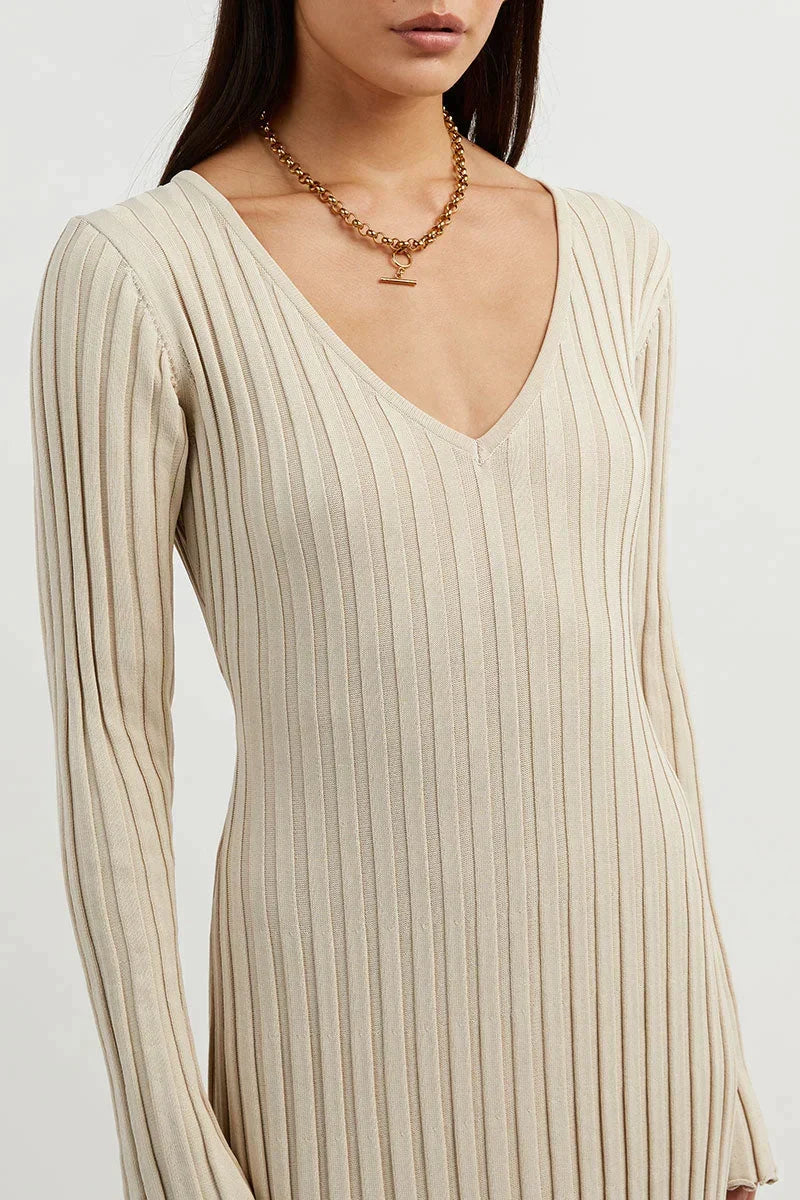 Gebreide midi jurk detail 4 Rina