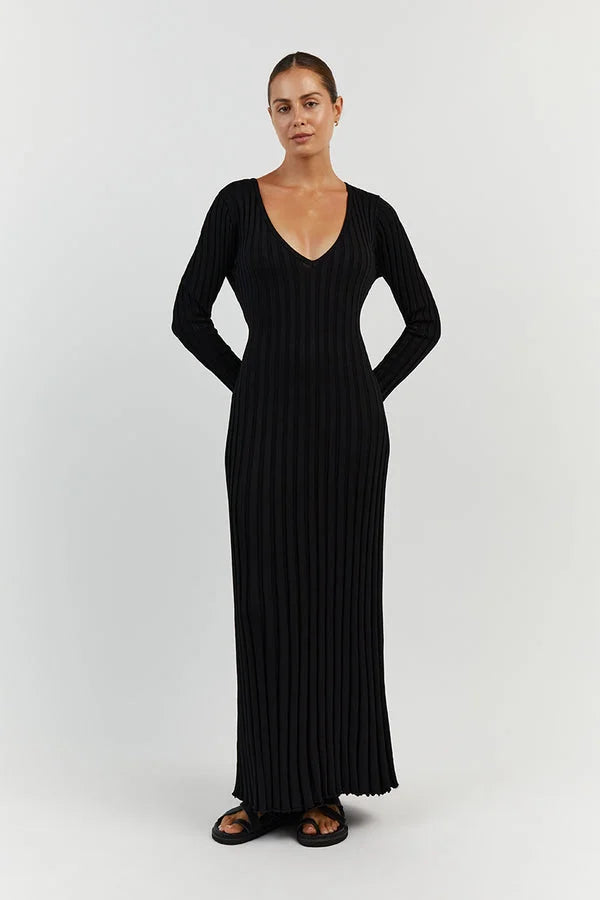 Gebreide midi jurk detail 6 Rina