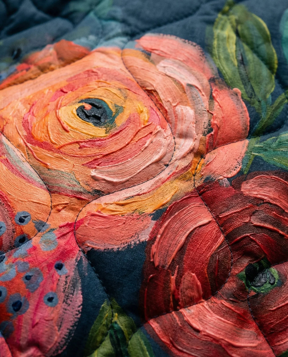 Gewatteerde jas blauw detail 3 Iris