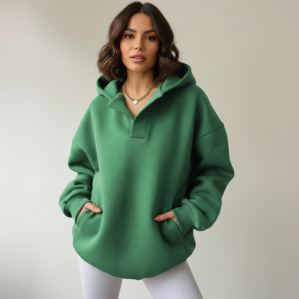 Hoodie groen vooraanzicht Dora