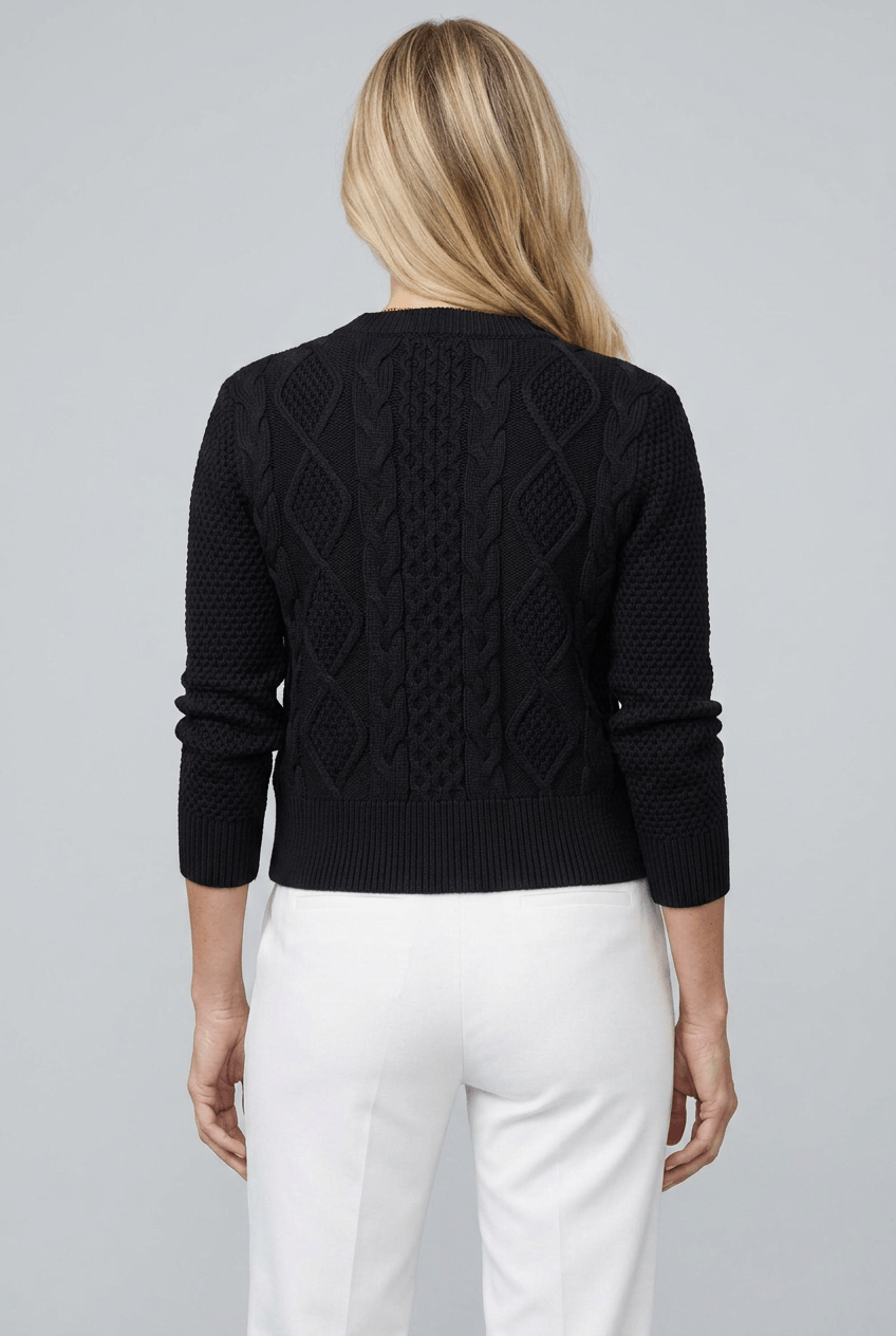 Kabelgebreid vest detail 1 Mette