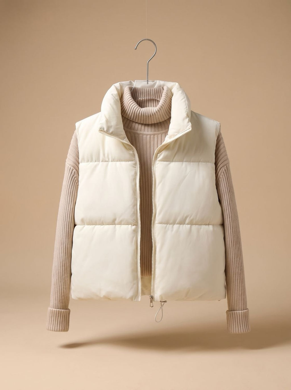 Korte bodywarmer wit vooraanzicht Hester