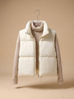 Korte bodywarmer wit vooraanzicht Hester