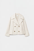 Korte jas beige vooraanzicht Odette