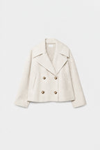 Korte jas beige vooraanzicht Odette