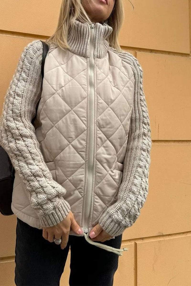 Lang gebreid vest detail 2 Gerda