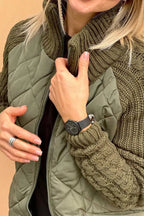 Lang gebreid vest detail 4 Gerda
