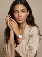 Leren Dameshorloge in Roségoud – Maeva