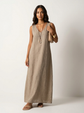 Linnenlook maxi damesjurk - Eva