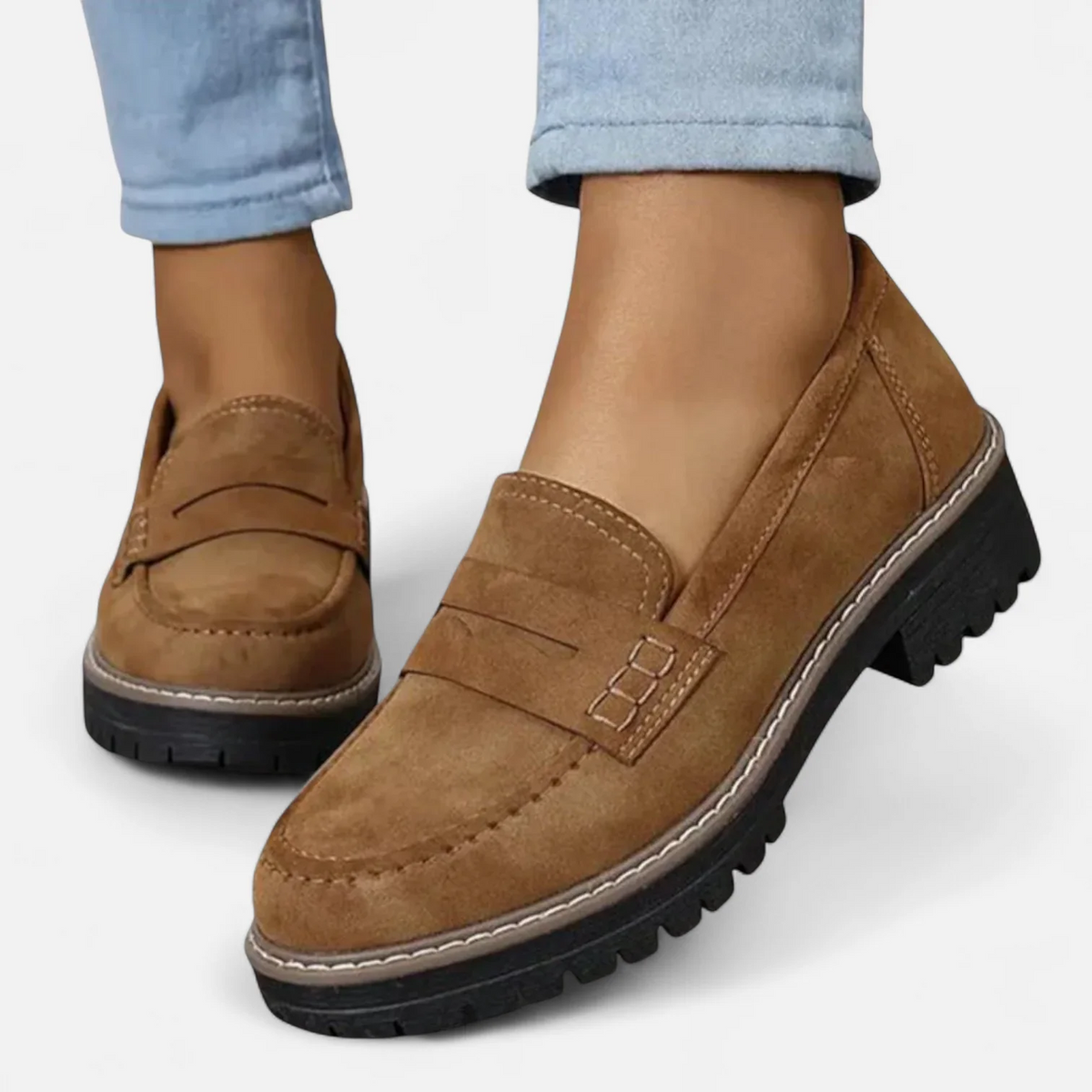 Loafers bruin vooraanzicht Loua