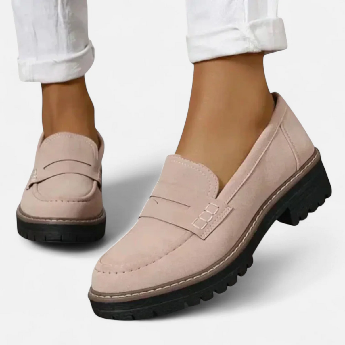 Loafers khaki vooraanzicht Loua