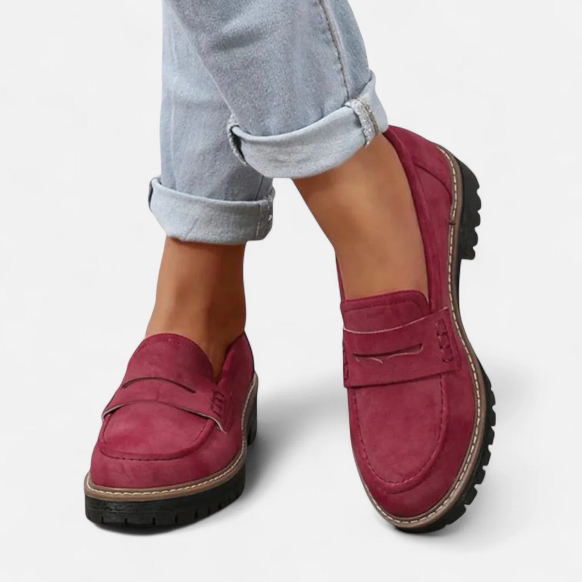 Loafers rood vooraanzicht Loua