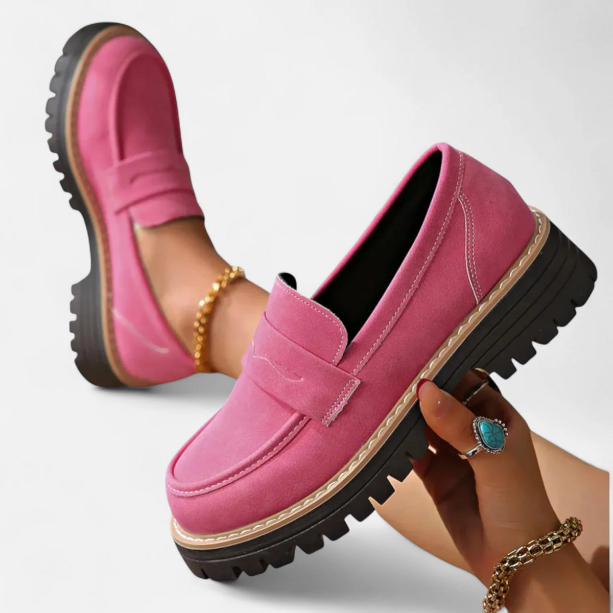 Loafers roze vooraanzicht Loua