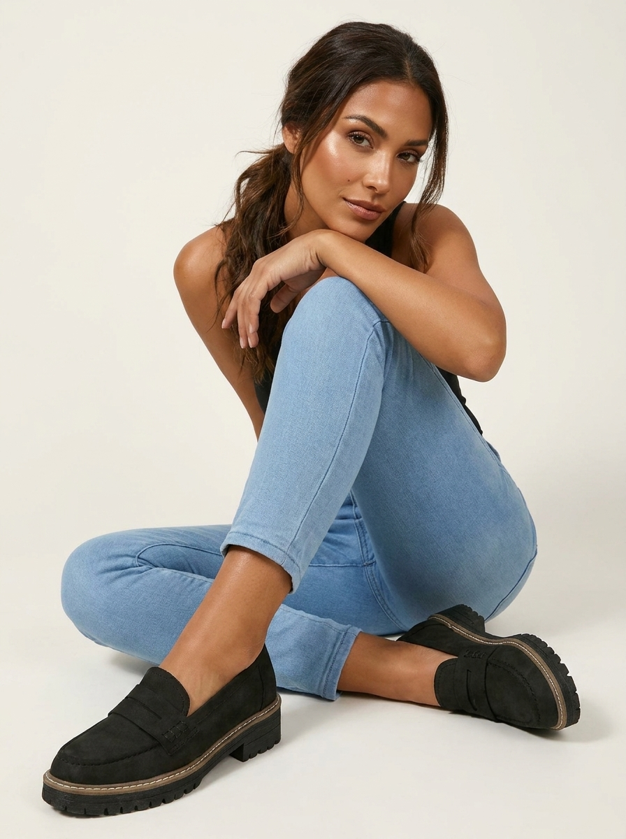 Loafers zwart zittend Loua