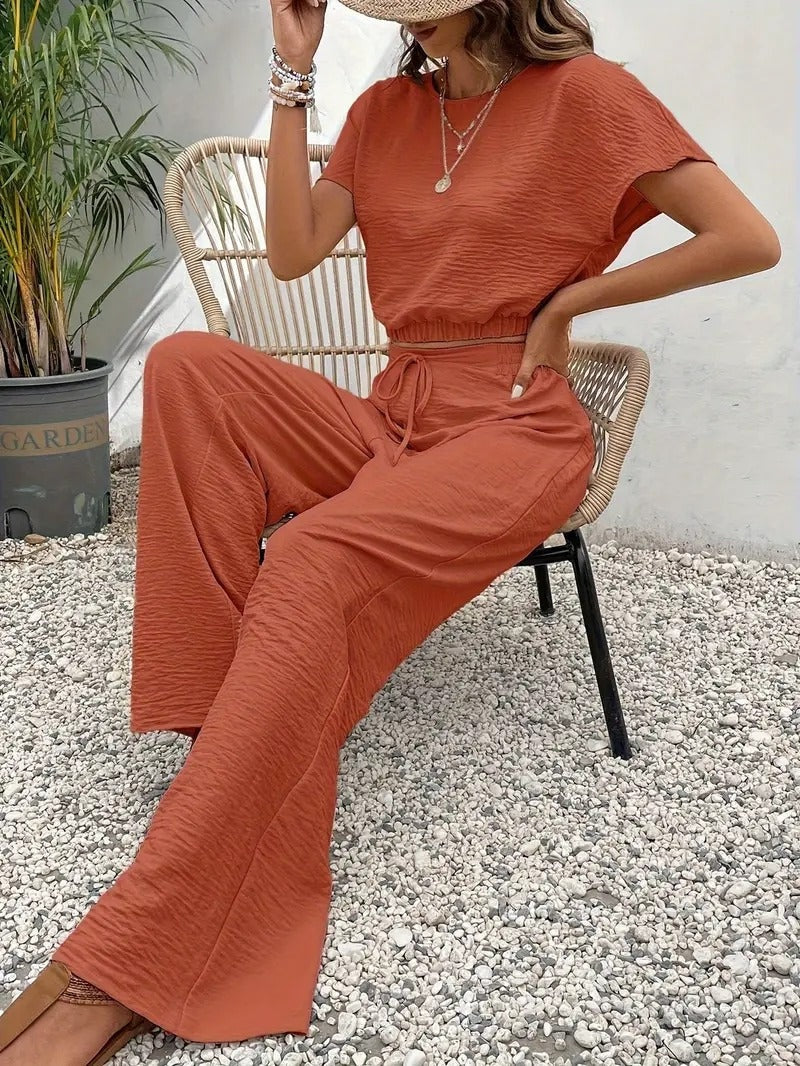 Lounge set oranje zijaanzicht Cato