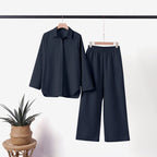 Lounge set marineblauw hangend vooraanzicht Kyara