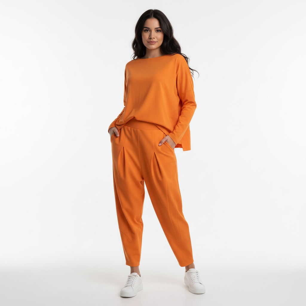 Lounge set oranje vooraanzicht Linde