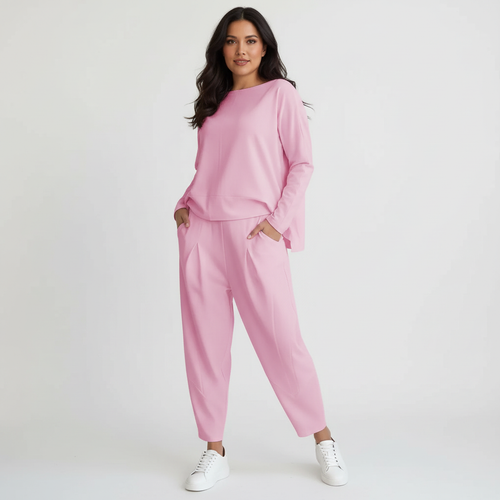 Lounge set roze vooraanzicht Linde
