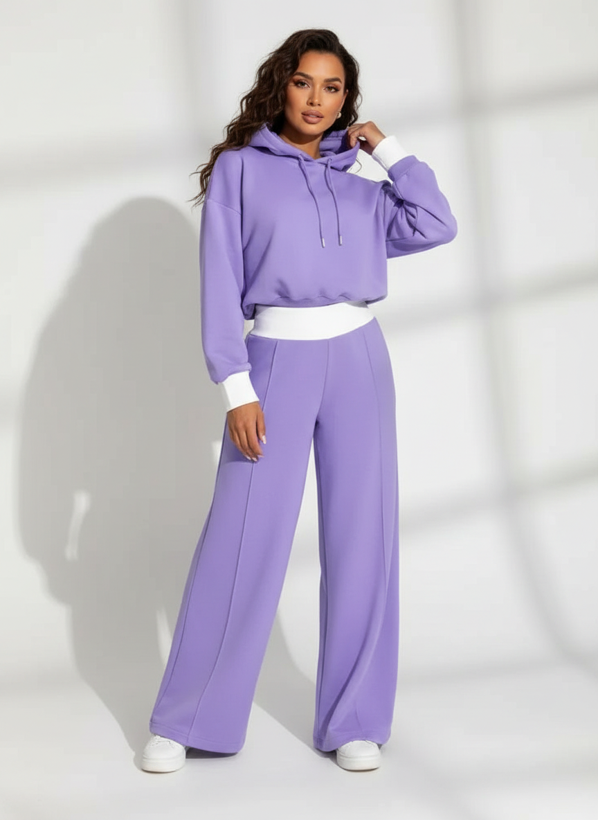 Lounge set lila vooraanzicht Tess