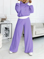 Lounge set lila vooraanzicht detail Tess