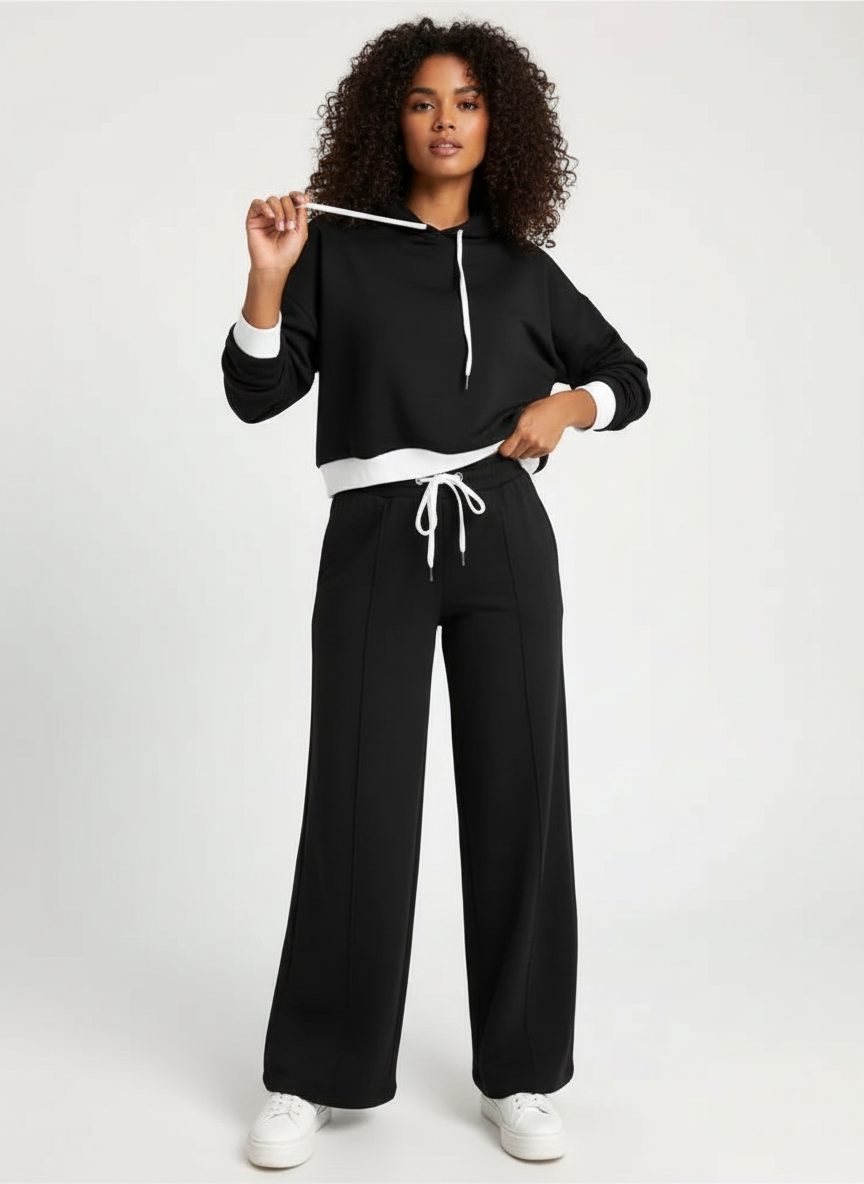 Lounge set zwart vooraanzicht Tess 