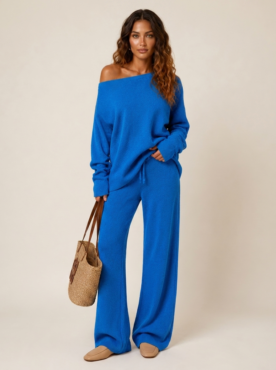 Loungewear set blauw vooraanzicht Sophie