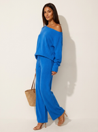 Loungewear set blauw zijaanzicht Sophie