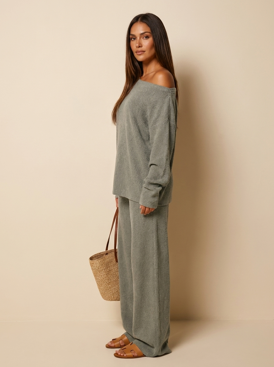 Loungewear set grijs zijaanzicht Sophie