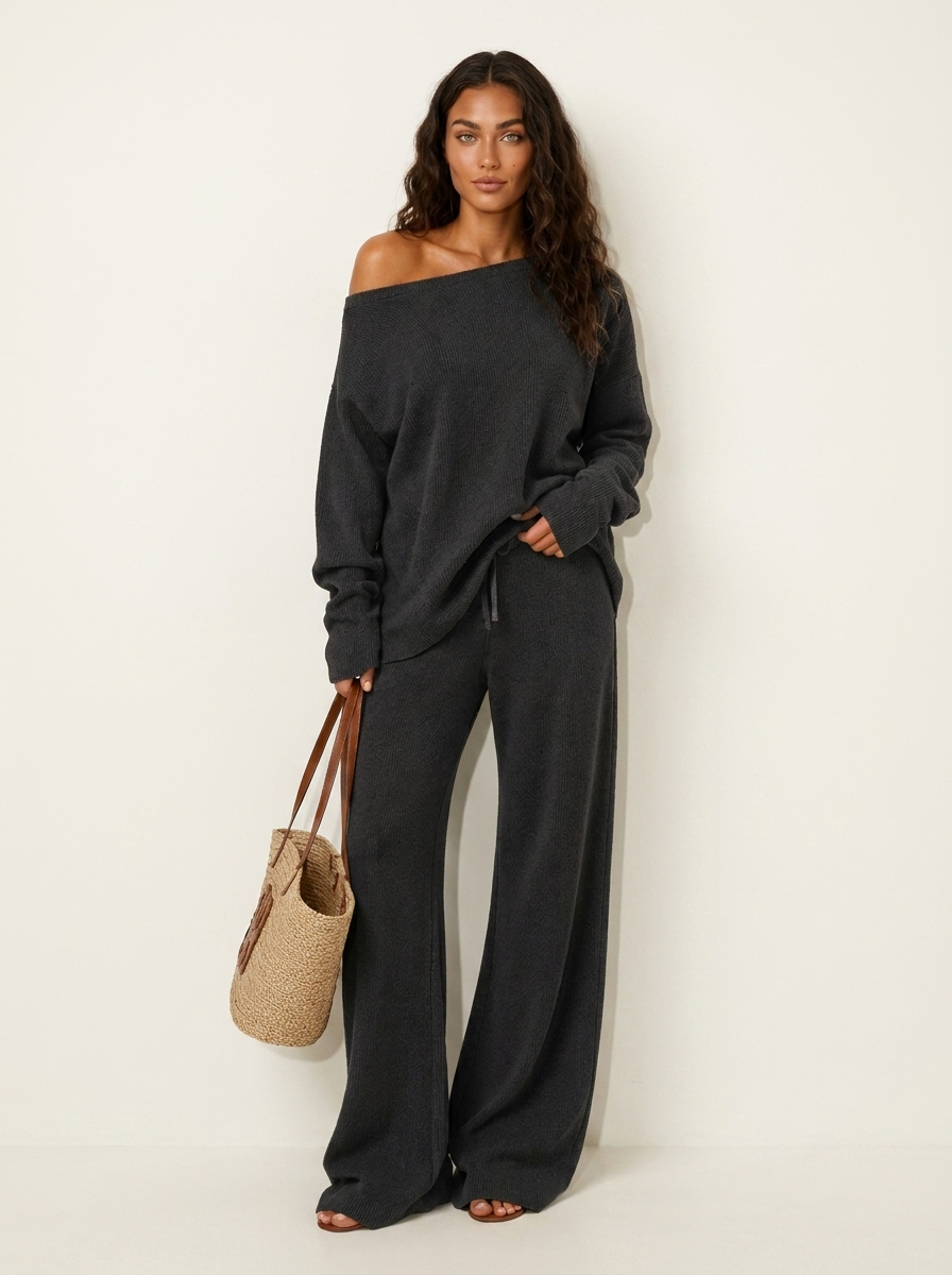 Loungewear set zwart vooraanzicht Sophie