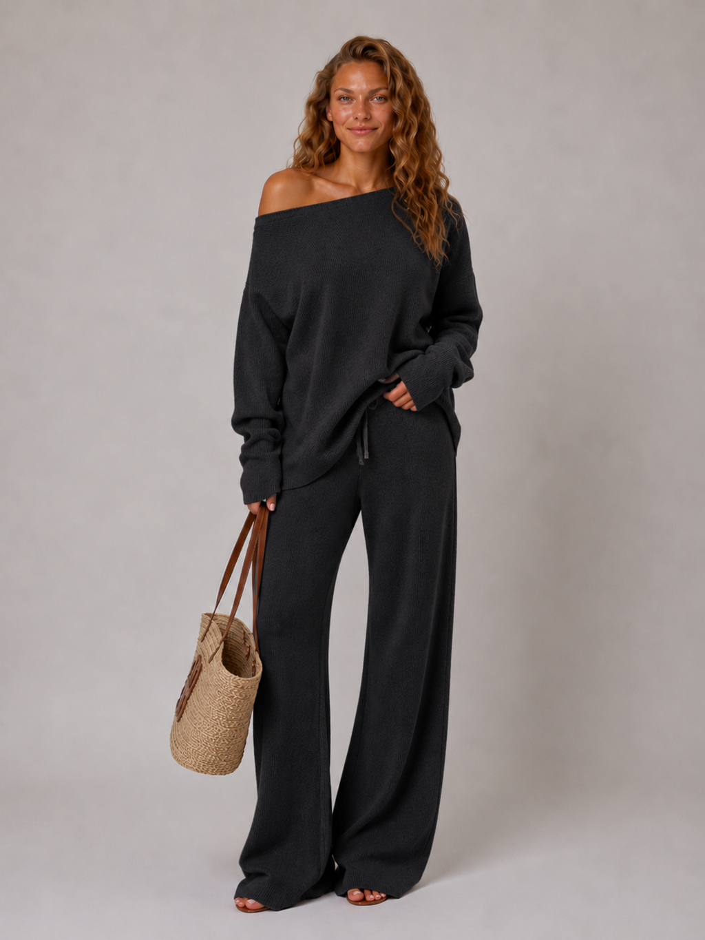 Loungewear set zwart vooraanzicht Sophie