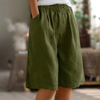 Luchtige Linnen look bermudashort - Mara