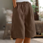 Luchtige Linnen look bermudashort - Mara