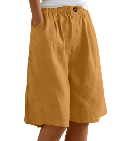 Luchtige Linnen look bermudashort - Mara