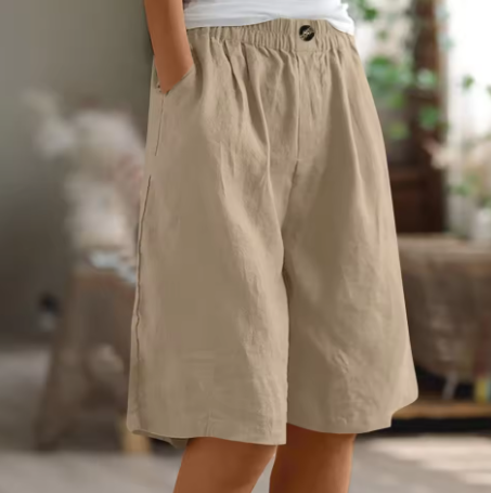 Luchtige Linnen look bermudashort - Mara