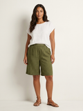 Luchtige Linnen look bermudashort - Mara