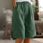 Luchtige Linnen look bermudashort - Mara