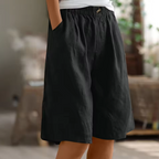 Luchtige Linnen look bermudashort - Mara