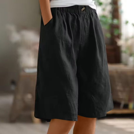 Luchtige Linnen look bermudashort - Mara