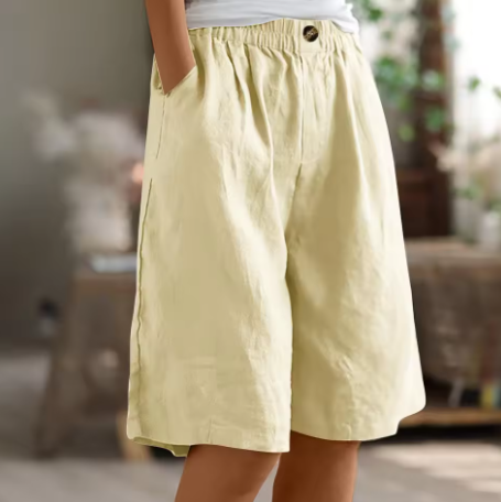 Luchtige Linnen look bermudashort - Mara