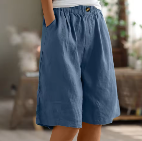 Luchtige Linnen look bermudashort - Mara