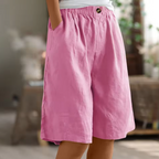Luchtige Linnen look bermudashort - Mara