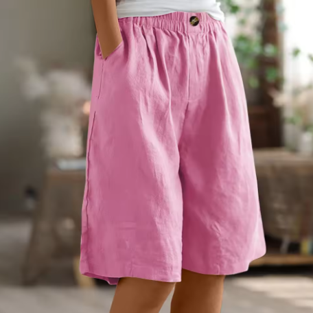 Luchtige Linnen look bermudashort - Mara