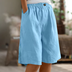 Luchtige Linnen look bermudashort - Mara